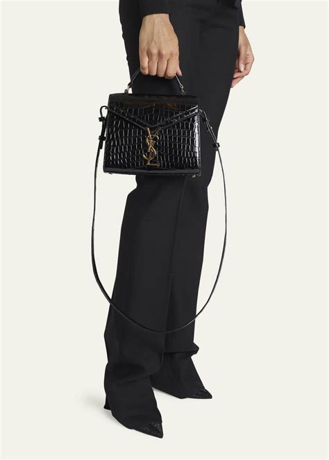 Saint Laurent Cassandra Mini YSL Alligator Top .